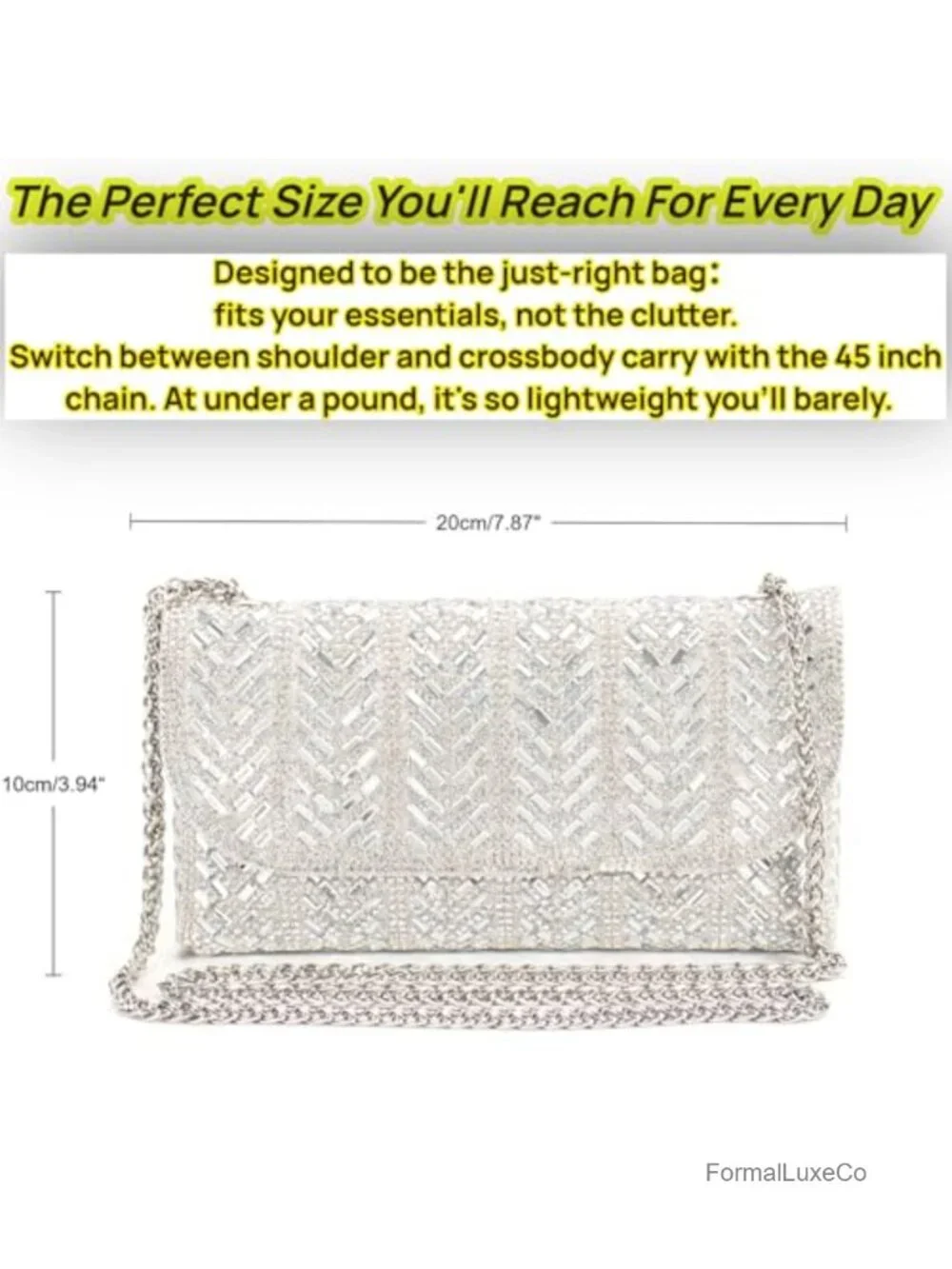 3D Rhinestone Evening Clutch PU Leather Handbag for Prom Party Wedding